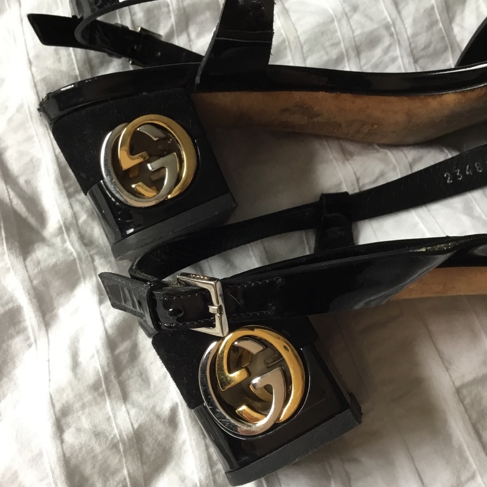 Vintage Gucci Black Patent Leather Heels